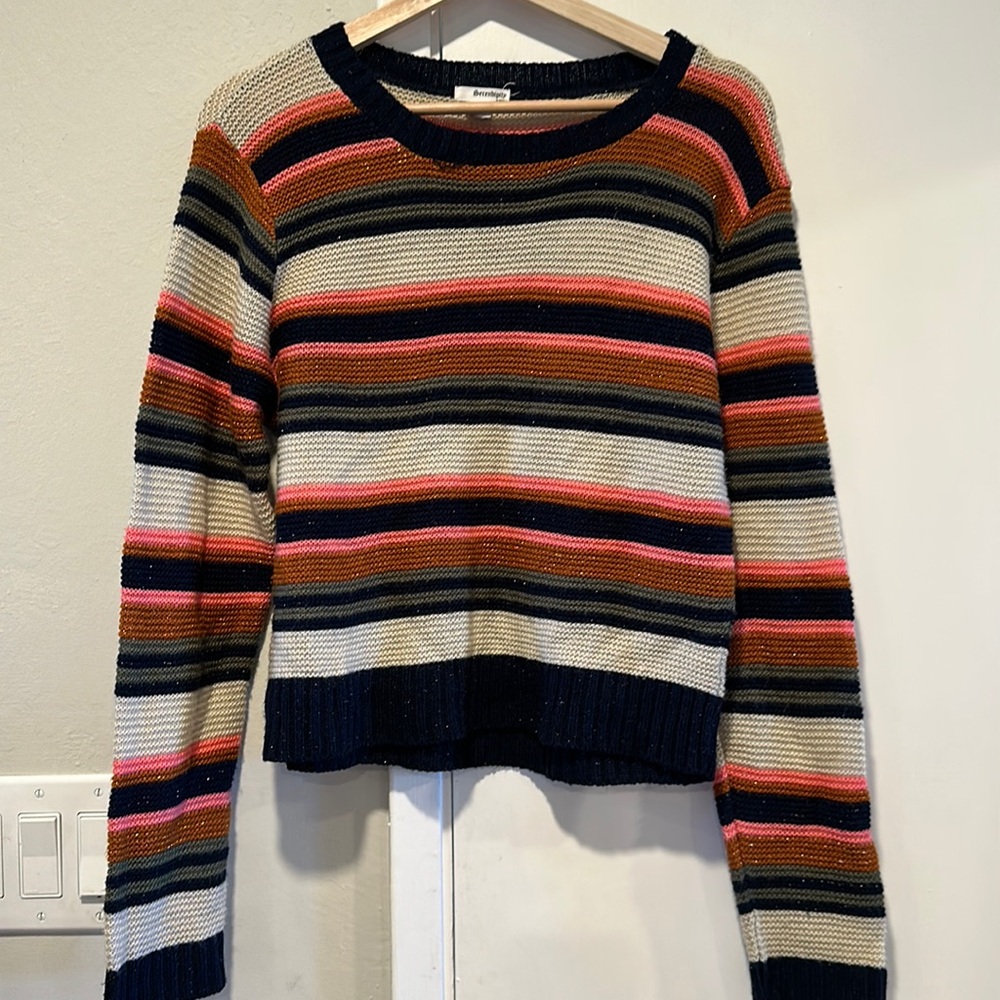Serendipity stripe, multicolor sweater, crewneck, size L